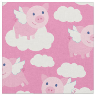 Tissu Enfants mignons Volant Cochons bébé Piggy Piggy