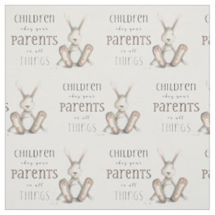 Tissu Enfants Obéissez à vos parents-Col 3:20