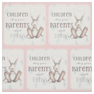 Tissu Enfants Obéissez à vos parents - Col 3:20