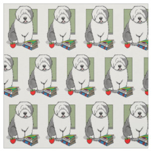 Tissu Enseignant de l'école Vieux chien de mouton anglai