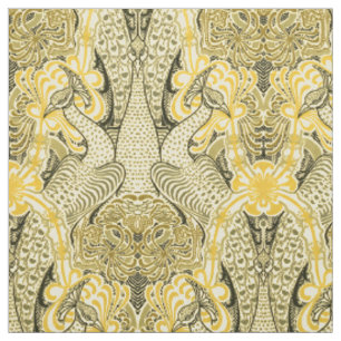 Tissu Époque victorienne Art Nouveau Peacocks & Honeysuc