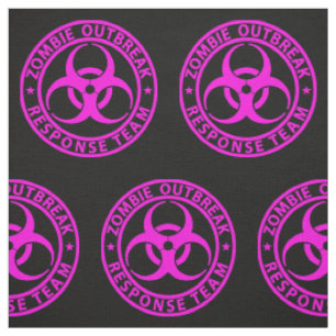 Tissu Équipe de réponse à l'épidémie de zombies rose néo
