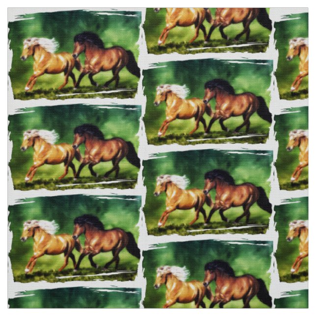 Tissu Équipe de rêve - Chevaux islandais (Échantillon)