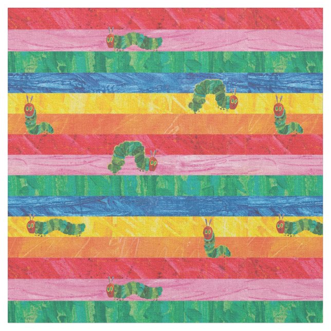 Tissu Eric Carle | Caterpillar Rainbow Stripe Motif (Fermer)