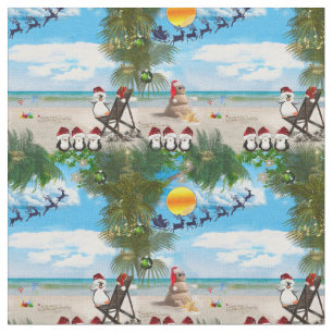 Tissu Été Noël bébé sur la plage répéter