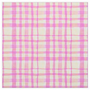Tissu Été rose en vichy plâtre