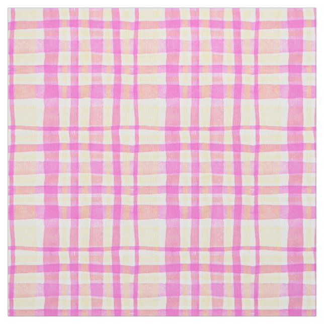 Tissu Été rose en vichy plâtre (Échantillon)