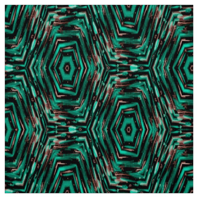 Tissu Ethnique, noir et turquoise . (Échantillon)