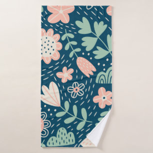 Tissu étoffé floral dessiné à la main. Motif Seame