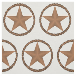 Tissu Étoile de Texas avec la frontière de corde   TOU