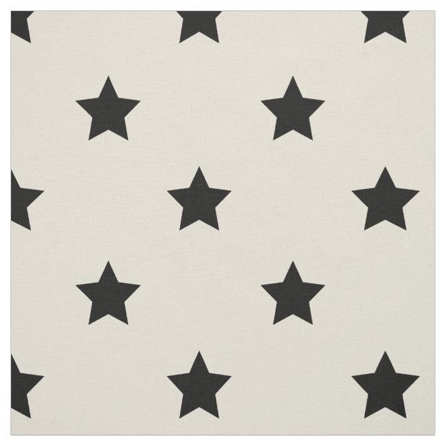 Tissu : Étoiles de blanc et de noir (Échantillon)