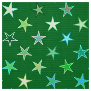 Tissu Étoiles de scintillement, émeraude et vert de