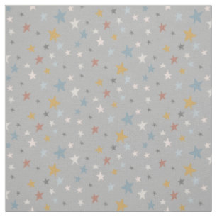 Tissu Étoiles rayées de gris neutre Étoiles dorées Nourr