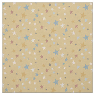 Tissu Étoiles rayées de terre jaune Pépinière dorée