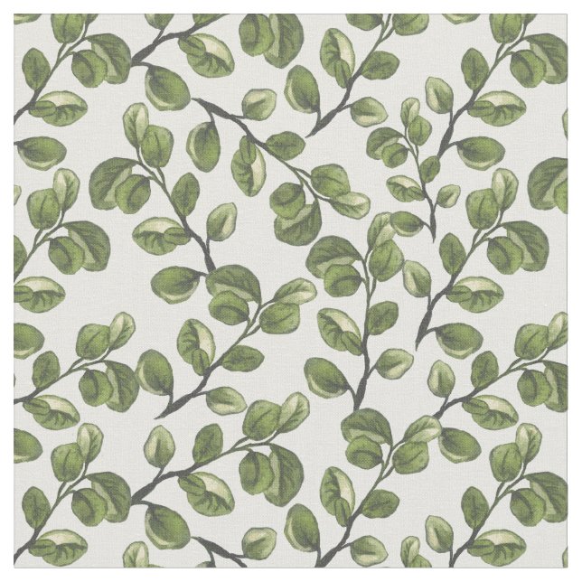 Tissu Eucalyptus feuille motif (Fermer)