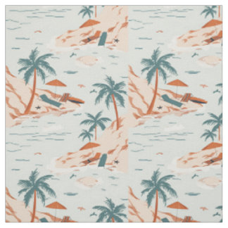 Tissu Évasion île côtière motif sans couture