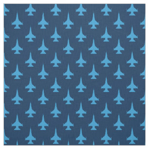 Tissu F-16 Viper Fighter Jet Motif Blue
