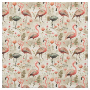 Tissu "Fables Flamants roses : Flamant rose Whimsy