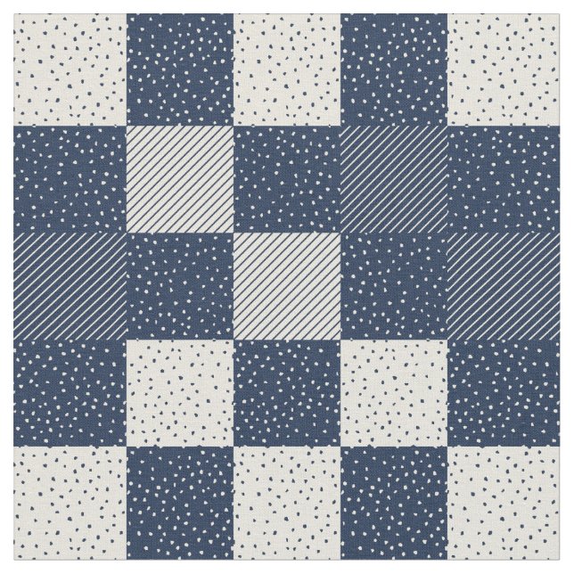 Tissu Fabric - Buffalo fou Check in Blue and Cream (Fermer)