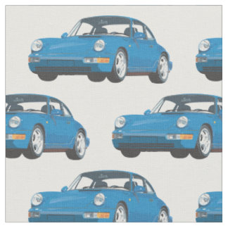 Tissu Fabric de voiture de sport bleu Vintage