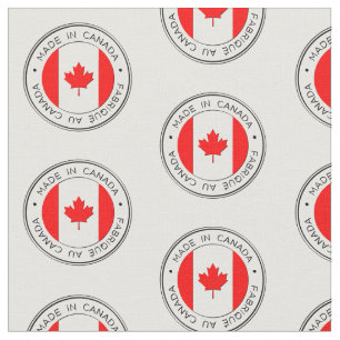Tissu Fabriqué au Canada, Fabrique Au Canada, sur Blanc