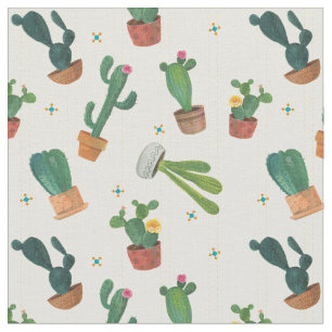 Tissu fantaisie d'impression de lancer de cactus