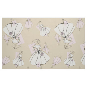 Tissu Fashion Bride Neutral Group Multi grand motif