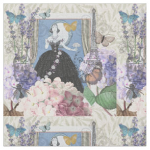 Tissu Femme élégante bleue Robe florale fantaisie