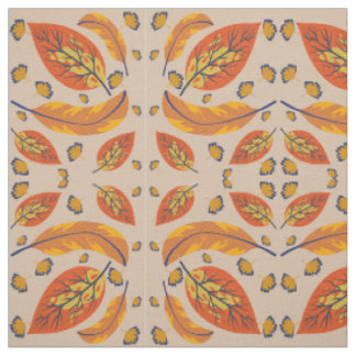 Tissu feuille beige