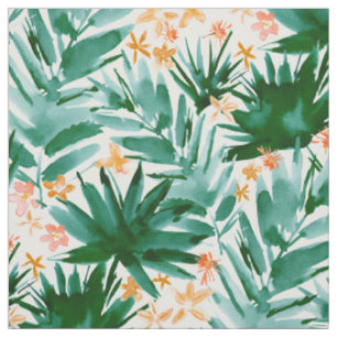 Tissu FEUILLE CE SOIT les paumes tropicales d'aquarelle