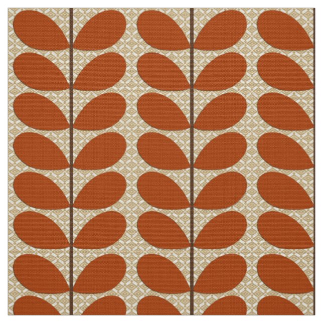 Tissu Feuille danois de la moitié du siècle, brun de (Échantillon)