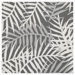 Tissu Feuille gris Tropical Palm Tree Fern Leaf Motif