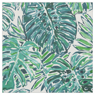 Tissu Feuille tropical de Monstera de vert de VIBRAPHONE