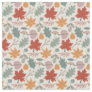 Tissu Feuilles d'automne vintage et Motif Acorns