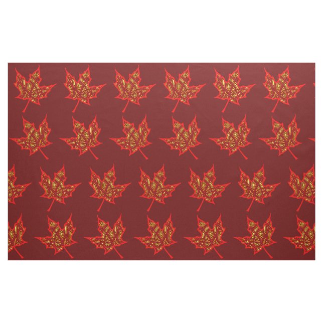 Tissu Feuilles de feu (Fat Quarter)