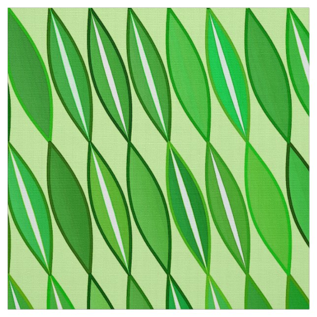Tissu Feuilles modernes du milieu du siècle, chaux et ve (Échantillon)