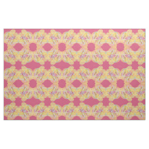 Tissu Feuilles roses