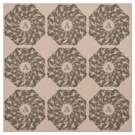 Tissu - Feuilles tissés avec initial