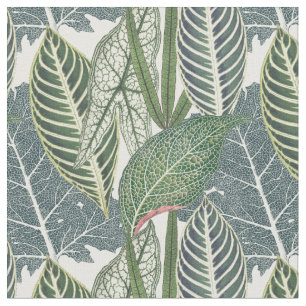 Tissu feuilles tropicaux verts