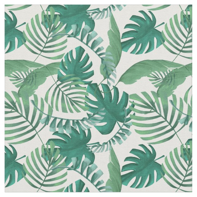 Tissu feuillu tropical d'impression (Fermer)