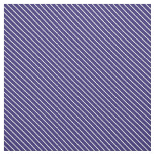 Tissu Filets diagonaux - bleu marine et blanc