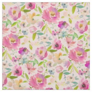Tissu Fille Colorée Fleur Chic rose Motif Floral