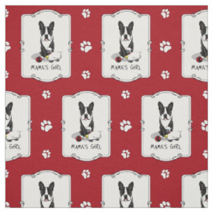 Tissu Fille de maman #2 Boston Terrier (noir) - Chien mi