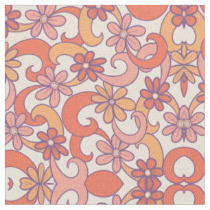 Tissu Fille rose orange rose orange Fleurs Super
