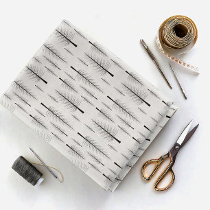 Tissu Fir nu Arbres Noir sur n'importe quelle couleur ID