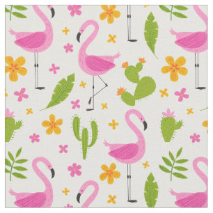 Tissu Flamant rose
