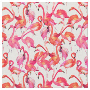 Tissu Flamant rose d'aquarelle dans les aquarelles