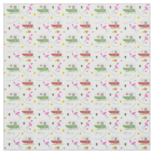 Tissu Flamant rose de Camper rétro Floral Bee