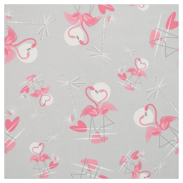 Tissu Flamant rose Love Multi fabric small (Échantillon)