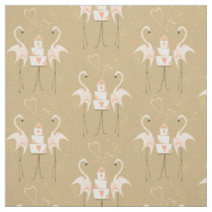 Tissu Flamant rose Mariage petit